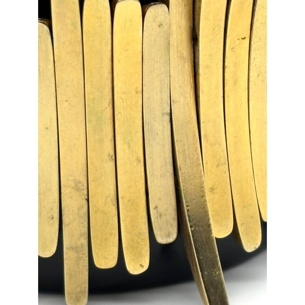 Vintage Brutalist Possibly Brass Spike or Spear Shaped Elements Stretch Bracelet - Picture 12 of 14